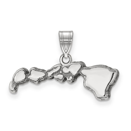 14K White Gold 14Kw Hawaii State Pendant