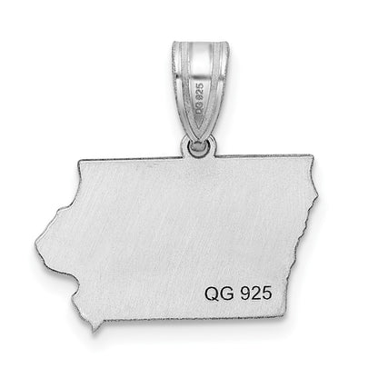 14k White Gold 14KW Iowa State Pendant