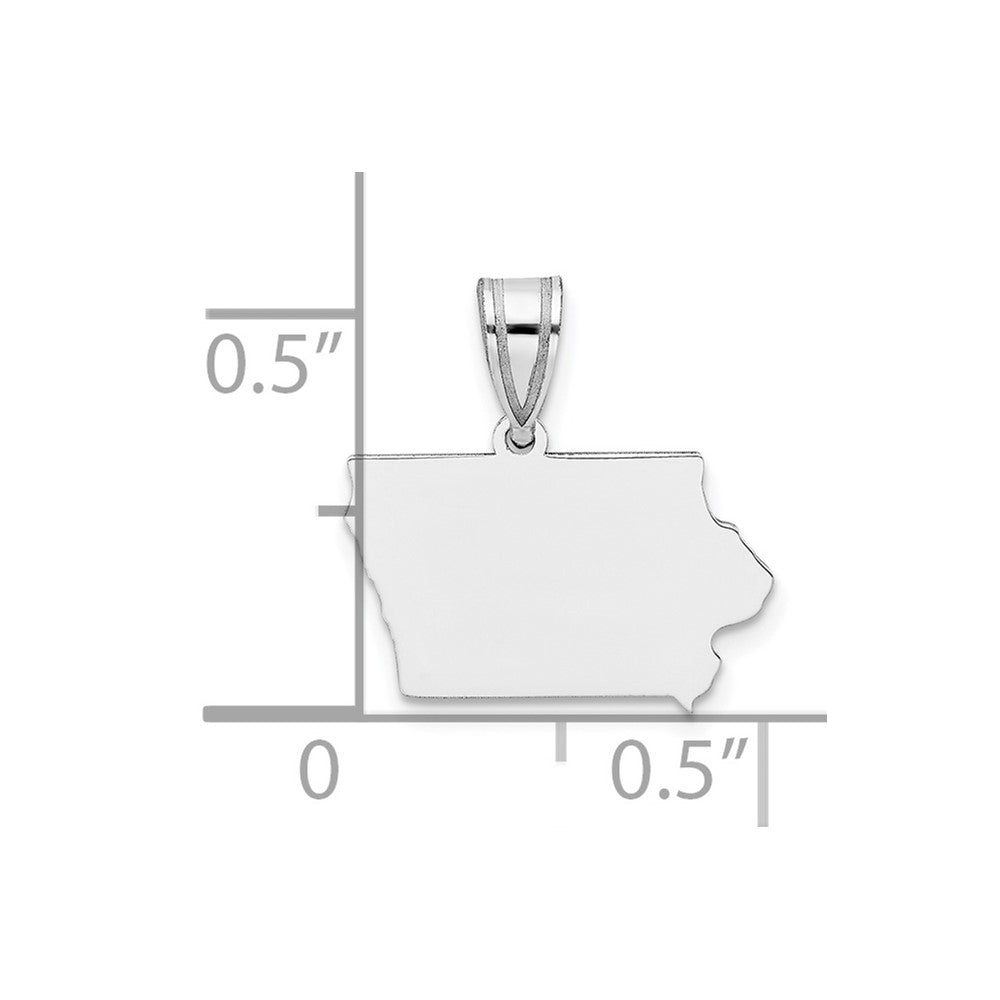 14k White Gold 14KW Iowa State Pendant