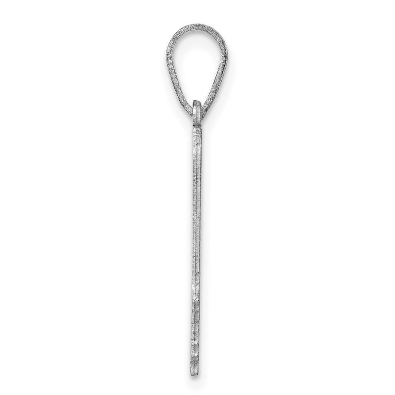 Sterling Silver Silver/Rhodium Plated Illinois State Pendant
