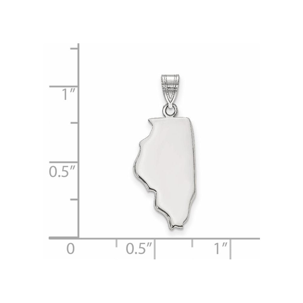14K White Gold 14Kw Illinois State Pendant