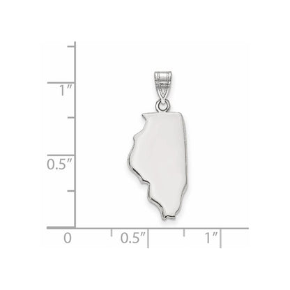 14K White Gold 14Kw Illinois State Pendant