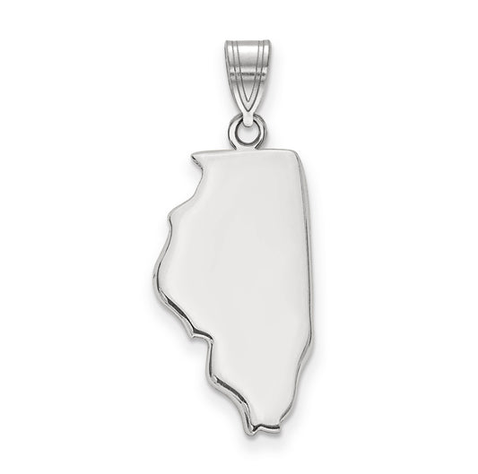 14K White Gold 14Kw Illinois State Pendant