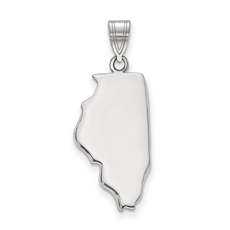 14K White Gold 14Kw Illinois State Pendant