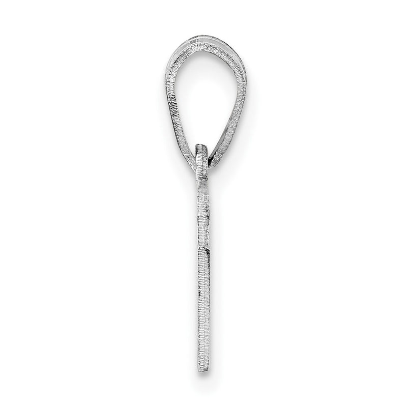 Sterling Silver Silver/Rhodium Plated Kansas State Pendant