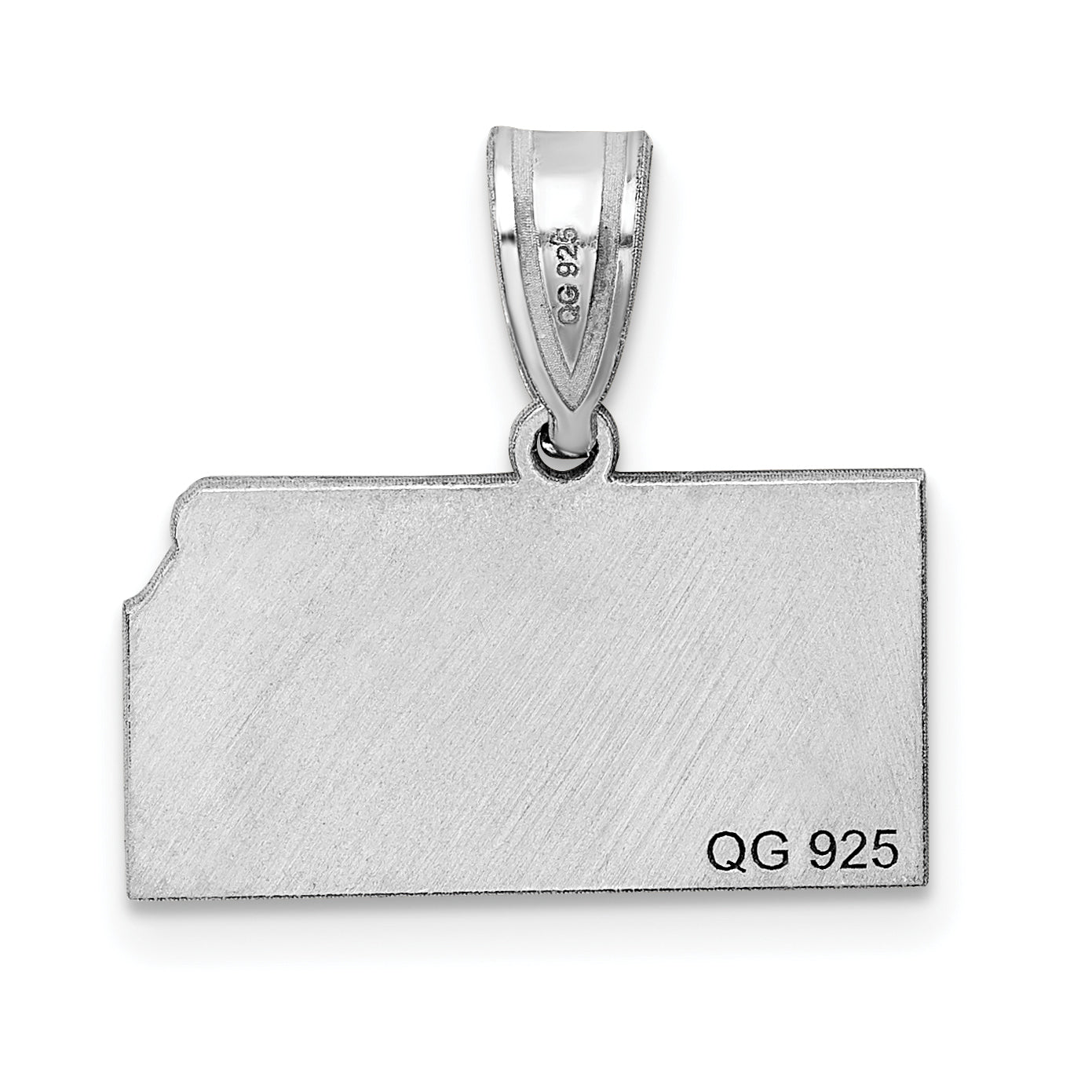 14K White Gold 14Kw Kansas State Pendant