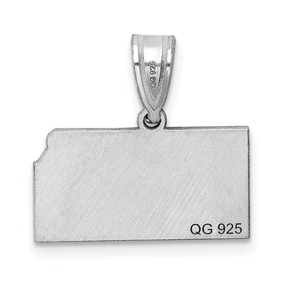 14K White Gold 14Kw Kansas State Pendant