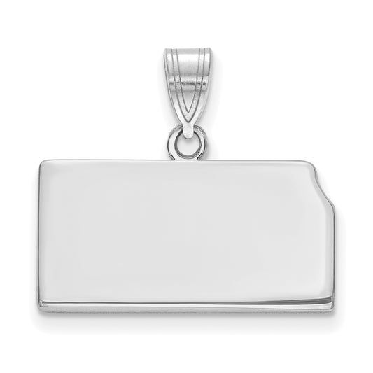 14K White Gold 14Kw Kansas State Pendant