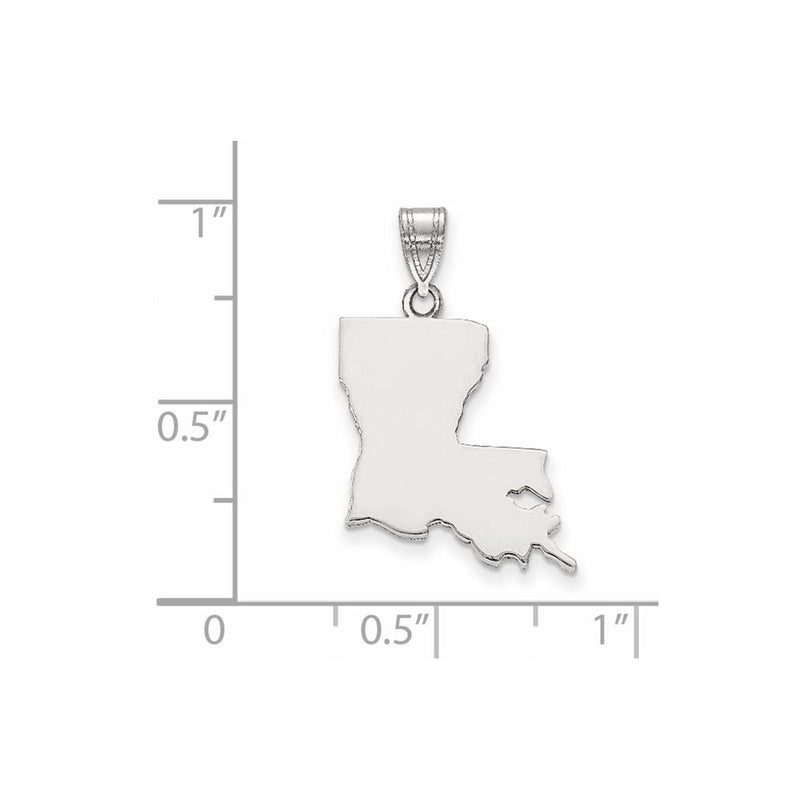 14K White Gold 14Kw Louisiana State Pendant