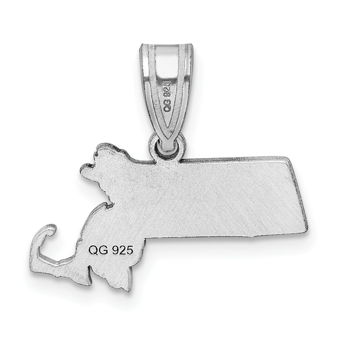 14K White Gold 14Kw Massachusetts State Pendant