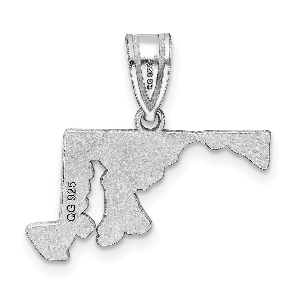 14K White Gold 14Kw Maryland State Pendant
