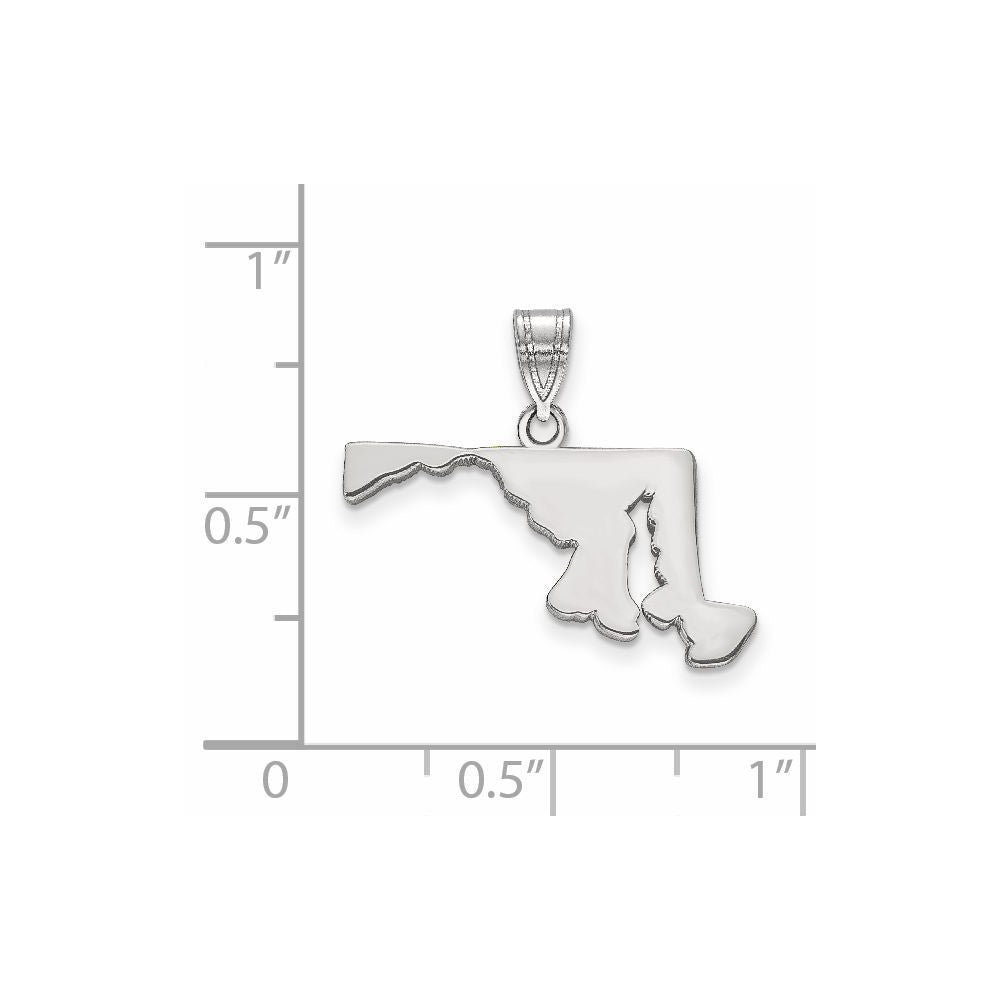 14K White Gold 14Kw Maryland State Pendant