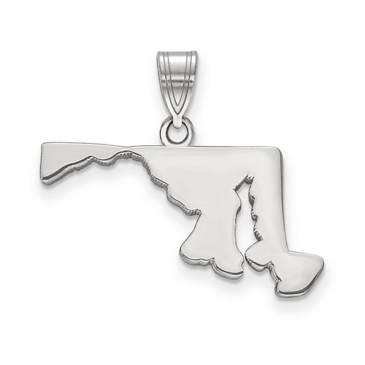 14K White Gold 14Kw Maryland State Pendant