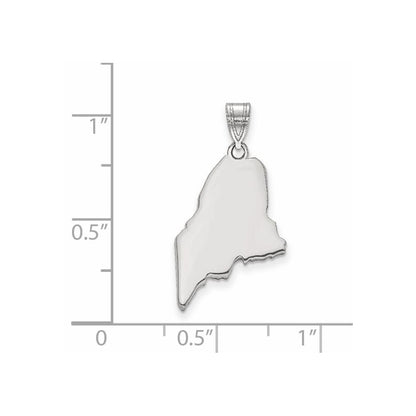14K White Gold 14Kw Maine State Pendant