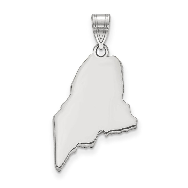 Sterling Silver Silver/Rhodium Plated Maine State Pendant