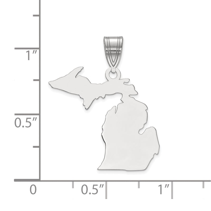 14k White Gold 14KW Michigan State Pendant
