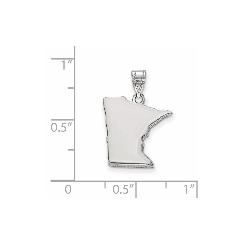 14k White Gold 14KW Minnesota State Pendant