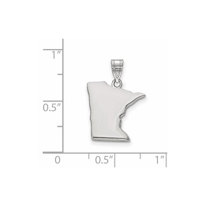 14k White Gold 14KW Minnesota State Pendant