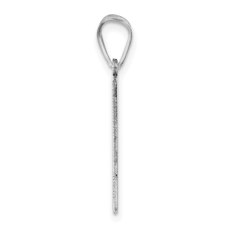 Sterling Silver Silver/Rhodium Plated Mississippi State Pendant