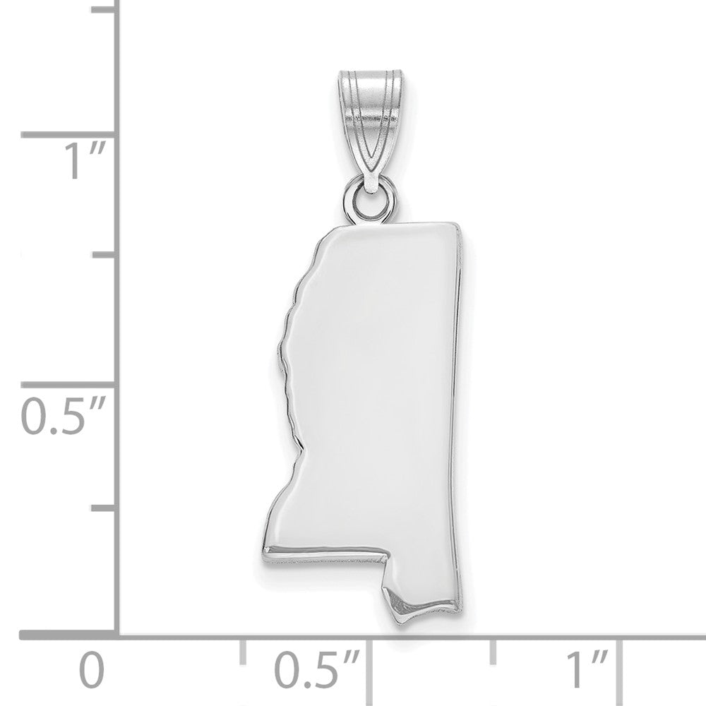 14k White Gold 14KW Mississippi State Pendant