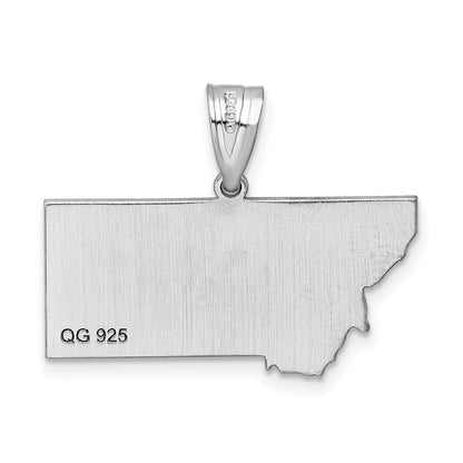 Sterling Silver Silver/Rhodium Plated Montana Stare Pendant