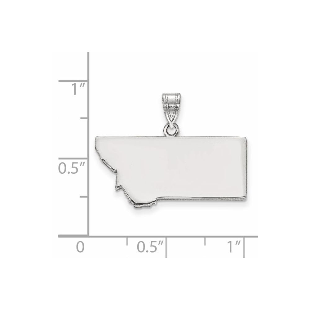 14K White Gold 14Kw Montana State Pendant