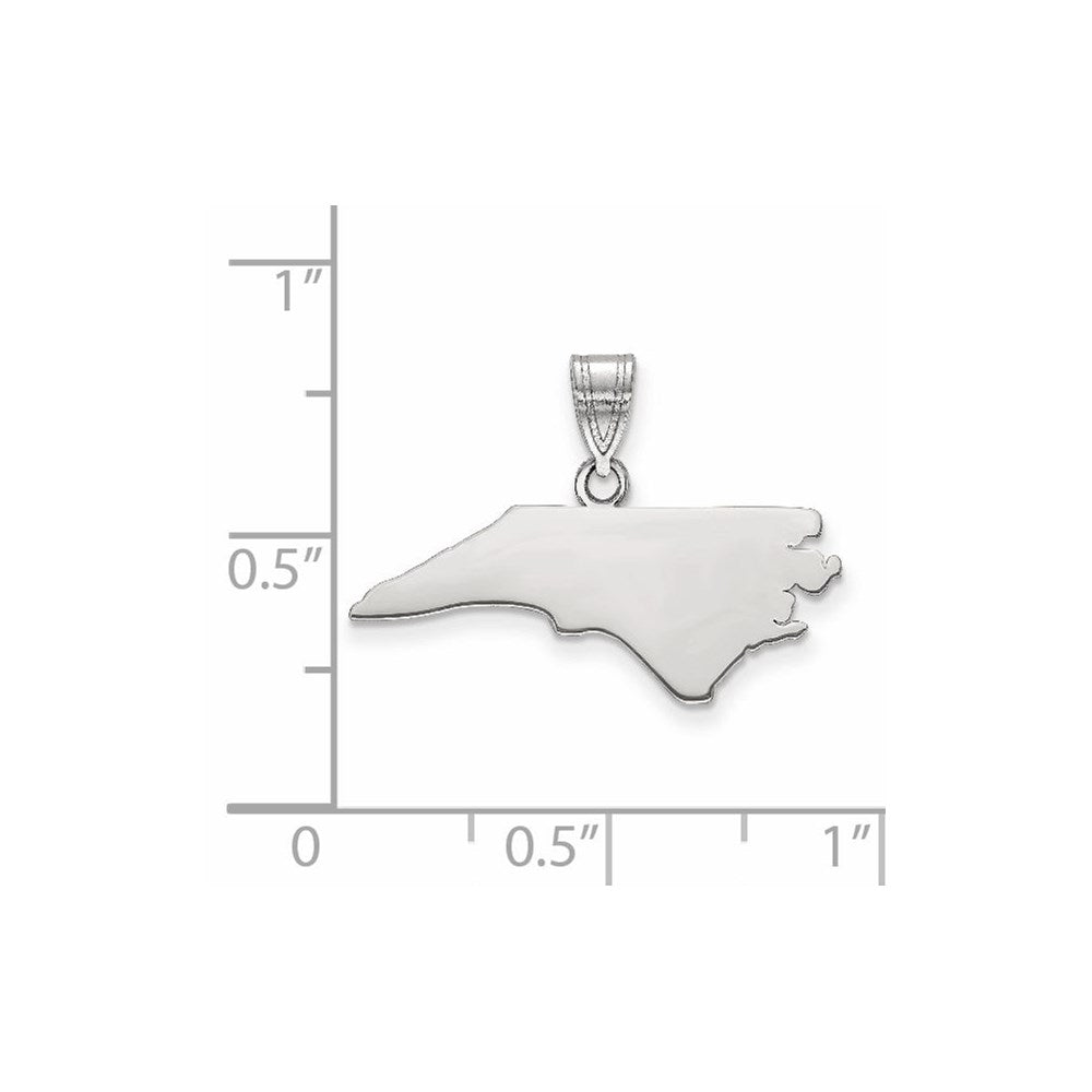 14k White Gold 14KW North Carolina State Pendant
