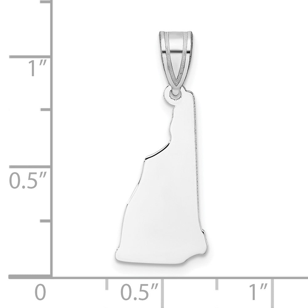 14K White Gold 14Kw New Hampshire State Pendant