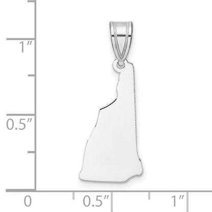 14K White Gold 14Kw New Hampshire State Pendant