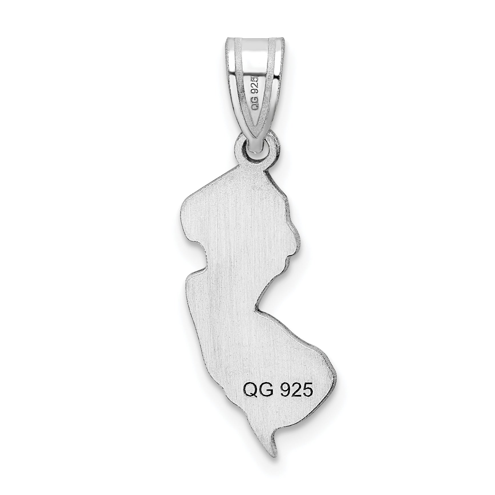 14K White Gold 14Kw New Jersey State Pendant