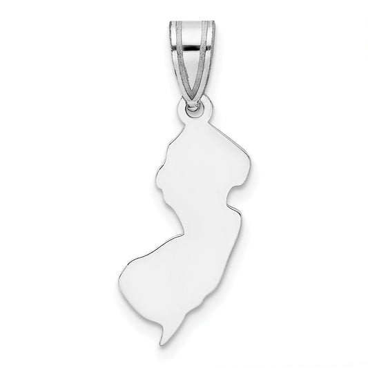 14K White Gold 14Kw New Jersey State Pendant