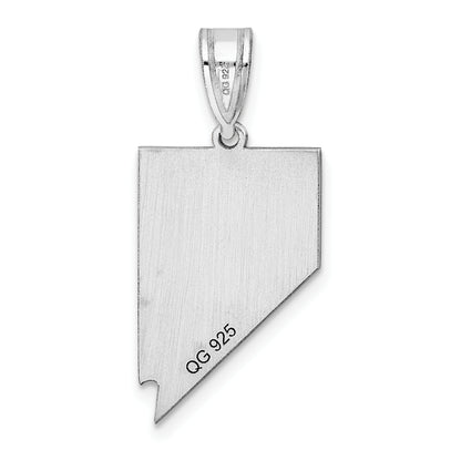 14K White Gold 14Kw Nevada State Pendant