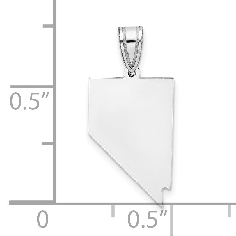 14K White Gold 14Kw Nevada State Pendant
