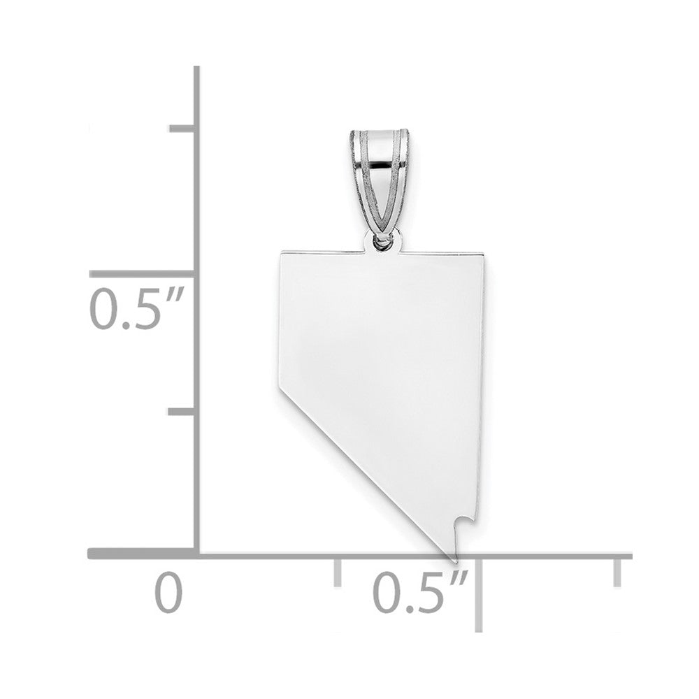 14K White Gold 14Kw Nevada State Pendant