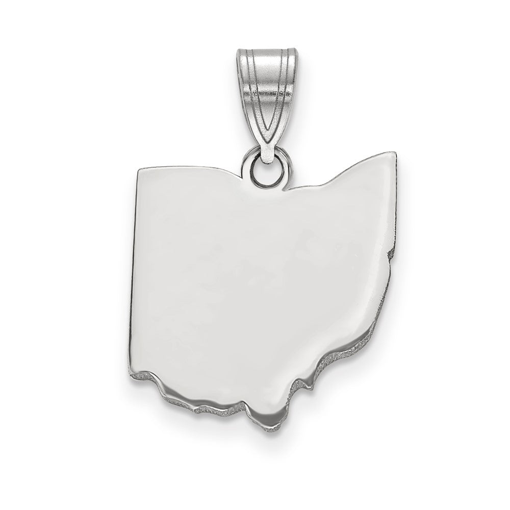 Sterling Silver Silver/Rhodium Plated Ohio State Pendant