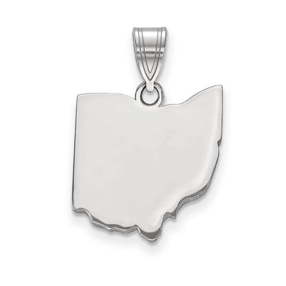 Sterling Silver Silver/Rhodium Plated Ohio State Pendant