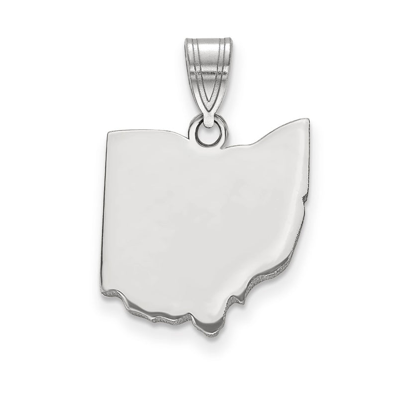 Sterling Silver Silver/Rhodium Plated Ohio State Pendant