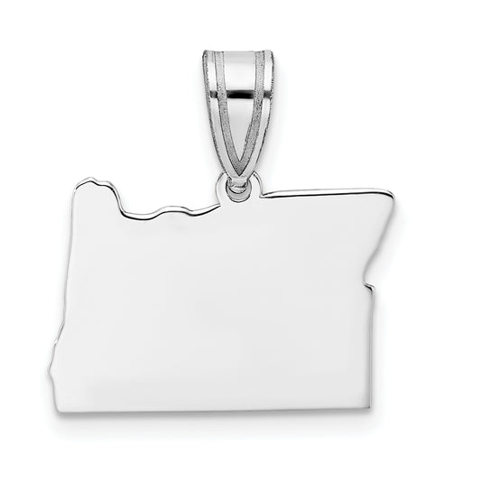 14K White Gold 14Kw Oregon State Pendant