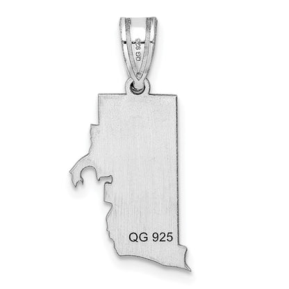 14K White Gold 14Kw Rhode Island State Pendant