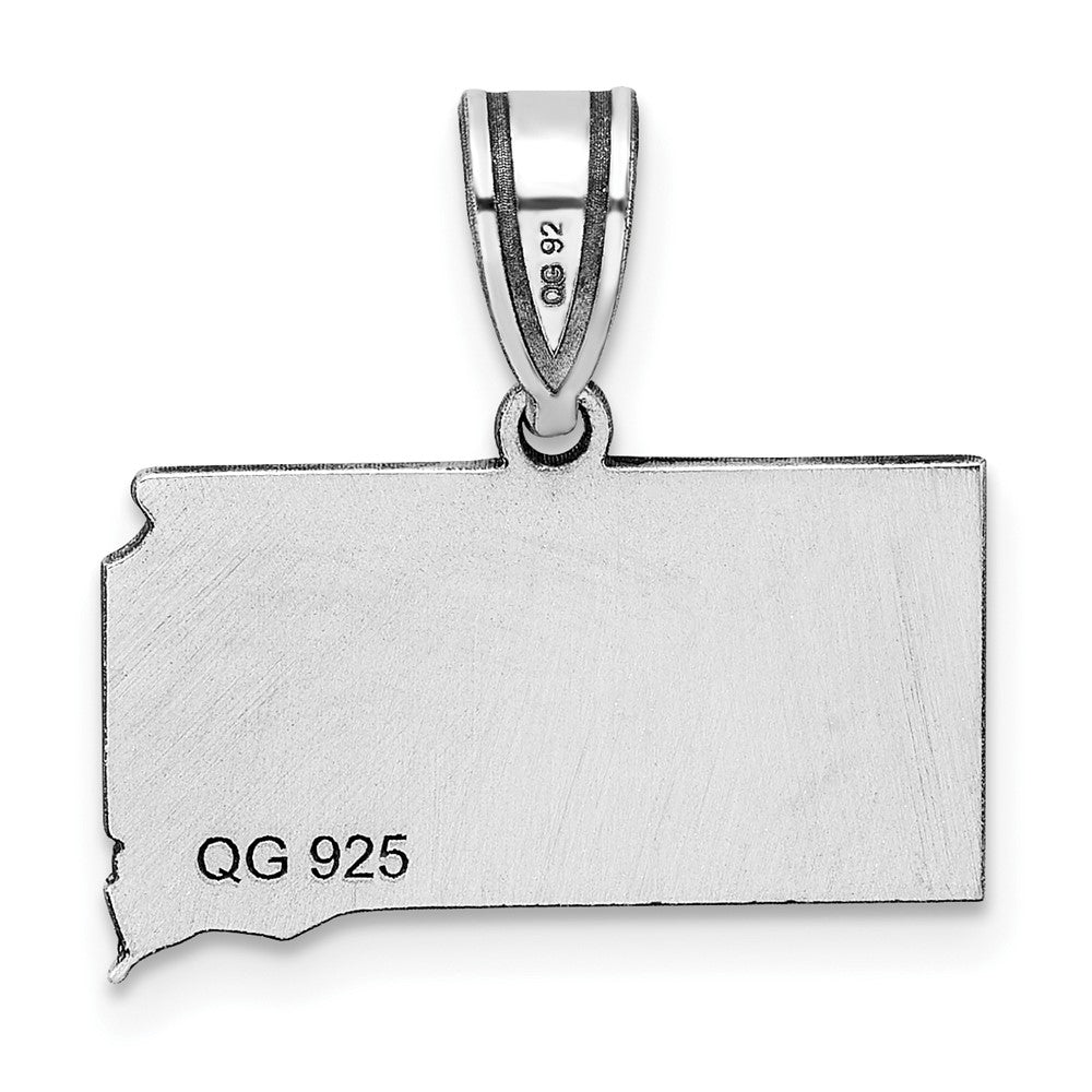 Sterling Silver Silver/Rhodium Plated South Dakota State Pendant