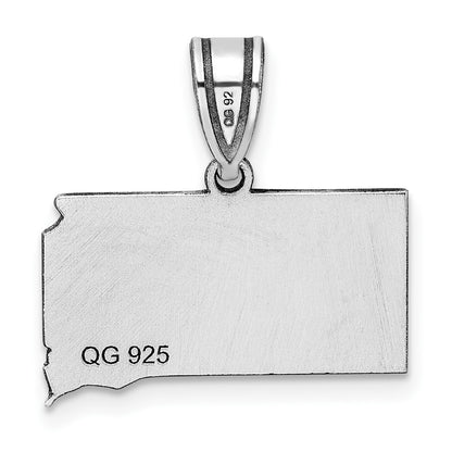 Sterling Silver Silver/Rhodium Plated South Dakota State Pendant
