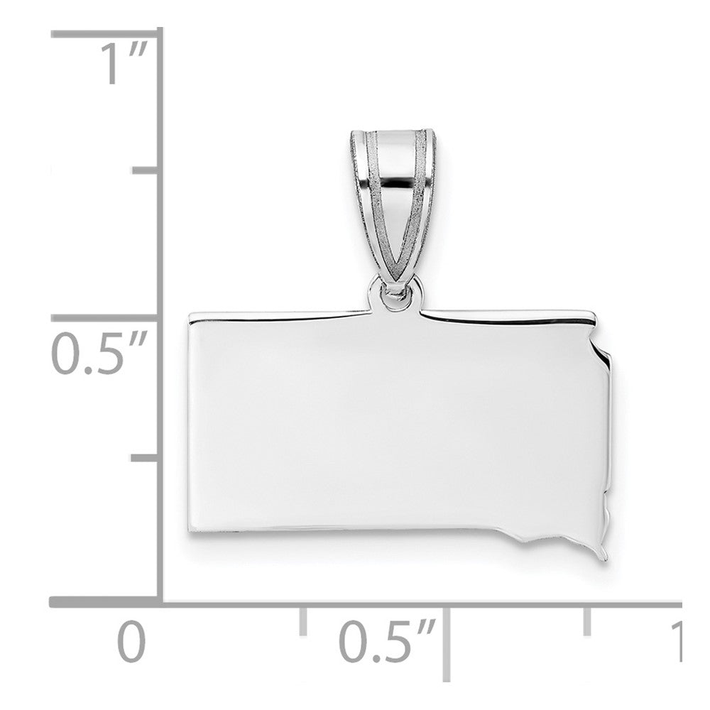14k White Gold 14KW South Dakota State Pendant