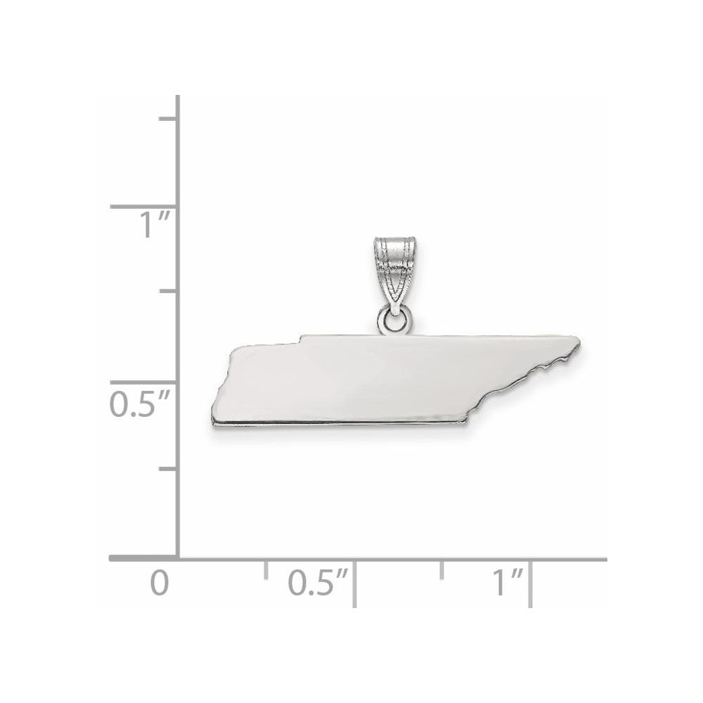 Sterling Silver Silver/Rhodium Plated Tennessee State Pendant