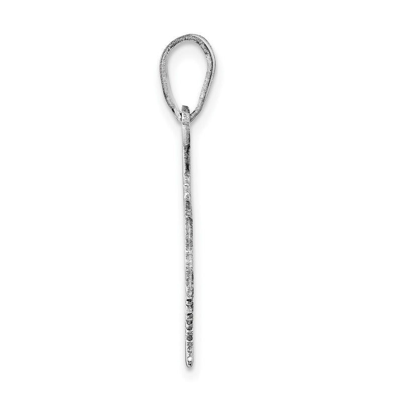 Sterling Silver Silver/Rhodium Plated Texas State Pendant