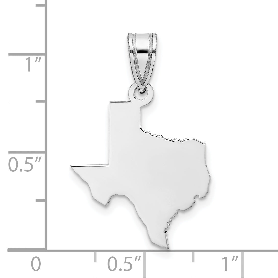 14K White Gold 14Kw Texas State Pendant