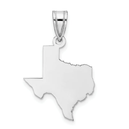 14K White Gold 14Kw Texas State Pendant