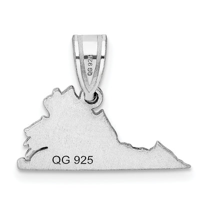 14K White Gold 14Kw Virginia State Pendant
