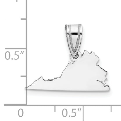 14K White Gold 14Kw Virginia State Pendant