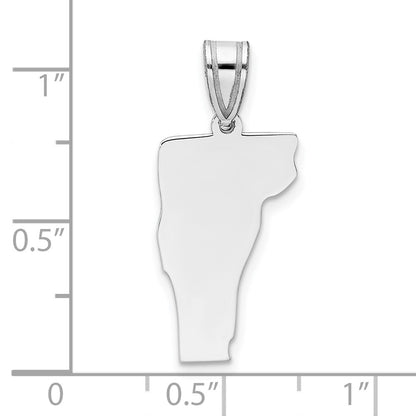 Sterling Silver Silver/Rhodium Plated Vermont State Pendant