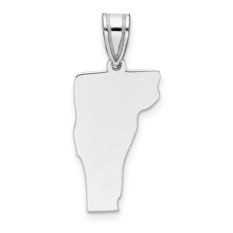 Sterling Silver Silver/Rhodium Plated Vermont State Pendant